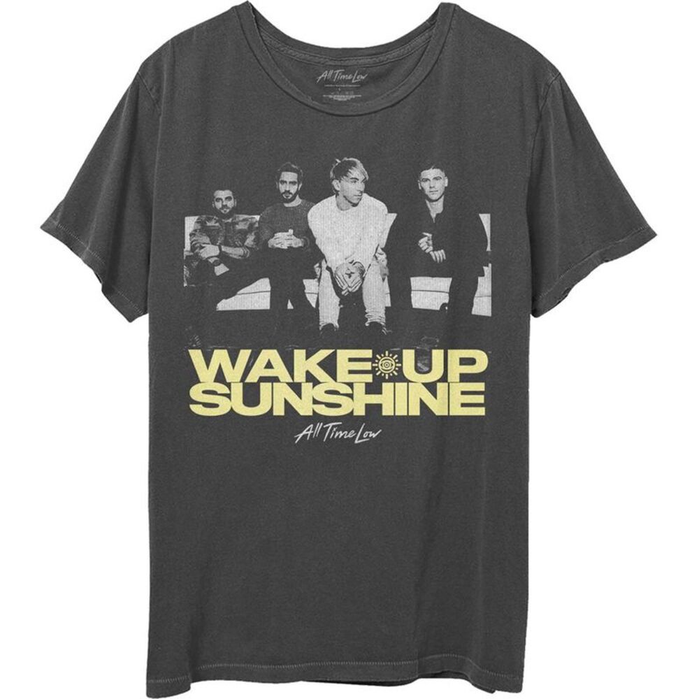 All Time Low Unisex Adult Wake Up Sunshine Faded T-Shirt / Charcoal Grey